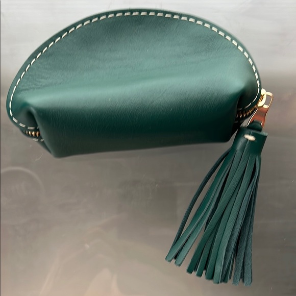 🦚Nearly New Taco Tassel Pouch by PLG Portland Leather Goods in Peacock Green - Picture 10 of 17